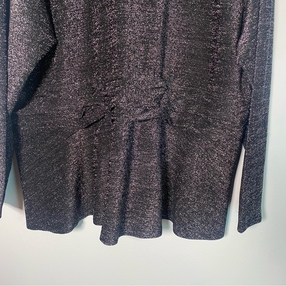 Lane Bryant Twist-Front Peplum Black Top Blouse Size 26/28 - Picture 7 of 8